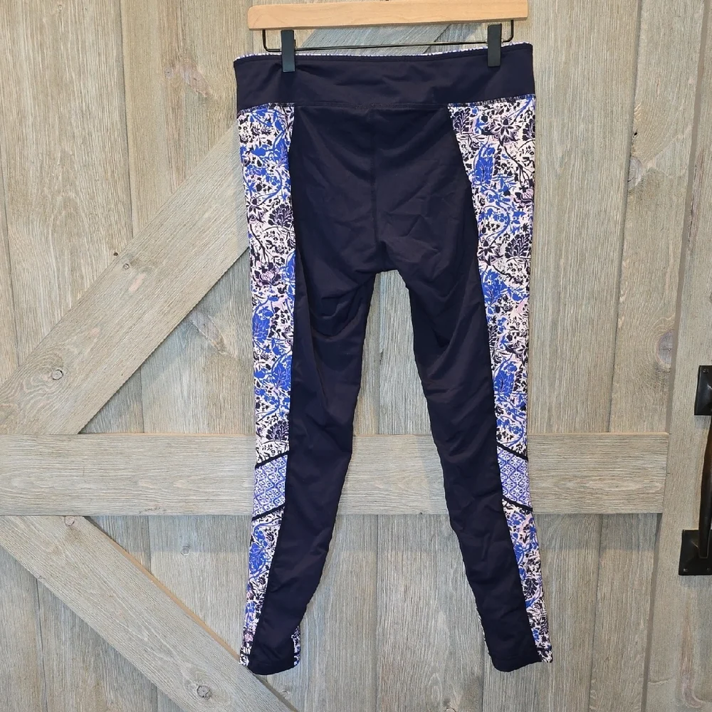 Athleta floral navy swim tights